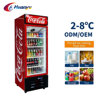 Congélateur commercial à porte unique de 260 L pour boissons, à refroidissement direct, équipement de réfrigération commercial pour les magasins de proximité