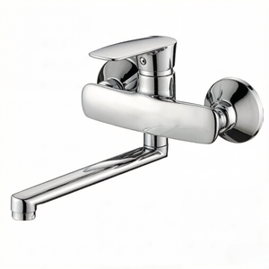 Robinet de baignoire en alliage de zinc avec combinaison eau froide et chaude, double trou, montage mural, universel, pour hôtel, appartement, salle de bain - Product Image 1