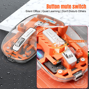 2024 HXSJ T900 Mini ratón inalámbrico para juegos 400mAH recargable 2400DPI silencioso ligero diseño transparente para diestros - Product Image 3