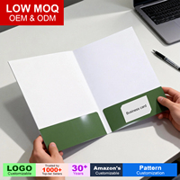 Impresión personalizada 9x12 Portadocumentos 2 mangas A4 brillo UV oro personalizado carpetas escolares con bolsillos logotipo de la empresa