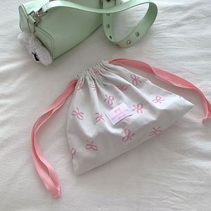 Wholesale Bow Pattern Canvas Cotton <b>Drawstring</b> <b>Pouch</b> Eco Friendly Gift <b>Drawstring</b> Bag Reusable Cotton Canvas <b>Drawstring</b> Bag - Product Image 3