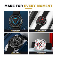 Jam Tangan Quartz Skmei 2062 Original untuk Pria, Dial Stereoskopik Fashion, Jarum Kreatif, Tahan Air, Sport, Kotak, Bahan Alloy