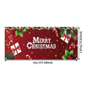 Design personnalisé <span class=keywords><strong>2023</strong></span> drapeau suspendu extérieur grande taille joyeux noël noël double porte de garage bannière pour la décoration - Product Image 1