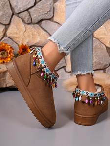 Botas de Nieve de Moda para Invierno, Botines con Suela Gruesa y Peluda, Botas de Mujer de Lujo con Piel Sintética, Zapatos Tipo Pantuflas para Hombre - Product Image 3