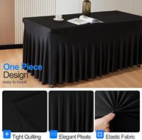 Housses de table rectangulaires extensibles en Spandex de 6 pieds, sans plis, pour mariages et fêtes