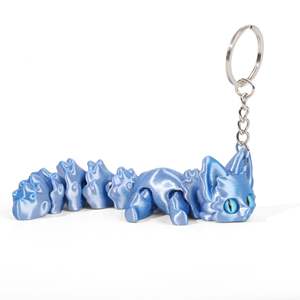 Porte-clés modèle renard mignon imprimé en 3D, articulations multiples, yeux mobiles, corde de suspension, accessoires de décoration de chambre, cadeau - Product Image 3