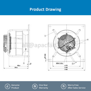 Ventilador Centrífugo de Refrigeración ebmpapst K3G310-AZ88-02 400VAC 3240W 4100RPM 4.9A 4025m3/h para Convertidor Auxiliar de Carril K3G310-PV69-03/F01 - Product Image 4