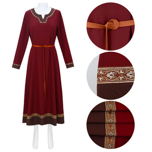 Nouvelle robe médiévale <span class=keywords><strong>viking</strong></span> pour <span class=keywords><strong>femme</strong></span>, robe paysanne Renaissance pour <span class=keywords><strong>Halloween</strong></span>, style ethnique rural vintage, robe longue pour spectacle sur scène - Product Image 2
