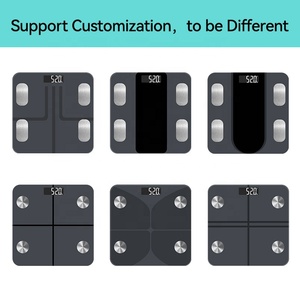 Timbangan Badan Elektronik Bulat Persegi dengan Aplikasi Elektronik Terhubung Fitdays Welland Smart Tempered Glass Hitam OEM - Product Image 5