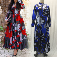 Automne femmes vêtements dames à manches longues impression tempérament grande taille femmes robes élégant décontracté