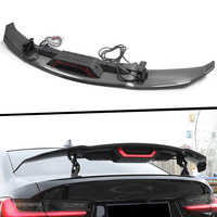 Aileron arrière électrique universel de style V avec mode de contrôle double automatique et manuel, sensible à la vitesse, en carbone, avec feu stop LED