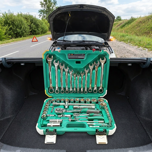 Jeu de clés à douilles de 61 pièces, 1/4 ", qualité industrielle, acier CR-V, kit d'outils de réparation automobile avec boîte de rangement pour une utilisation automobile et domestique - Product Image 3