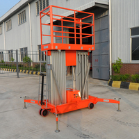 Plateforme élévatrice portable électrique hydraulique à double mât en alliage d'aluminium pour le levage de personnel