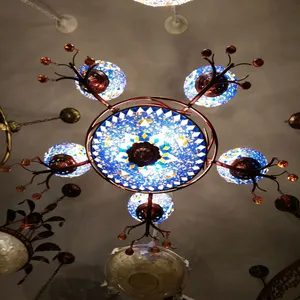 Lampe lanterne rouge café spécialité lampes suspendues hôtel balcon National rétro romantique turc Bar grand lustre
