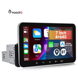 Podofo สเตอริโอรถยนต์แอนดรอยด์7นิ้ว1 DIN สเปค4 + 64GB CarPlay Ai DSP GPS WiFi Radio - Product Image 1