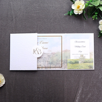 Cartes d'invitation de mariage haut de gamme personnalisées avec design en relief rose, couverture rigide, impression par transfert thermique, détails personnalisés