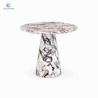 Table d'appoint en marbre Luca Calacatta Viola |   Socle d'appoint rond en marbre violet veiné poli, sur mesure pour salon, appartement, villa