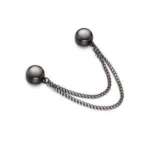 Magnetic Snap Trouser Leg Adjuster Black And Silver Men's Pants <b>Elastic</b> Waist C4305 - Product Image 1