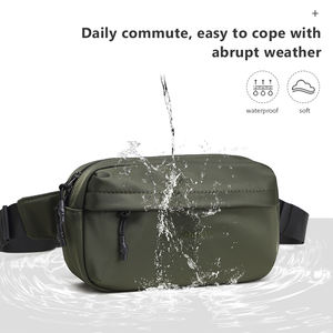 Riñonera Deportiva Impermeable Verde Oscuro, Multifuncional, para Hombre, con Correa para la Pierna y el Pecho - Product Image 4