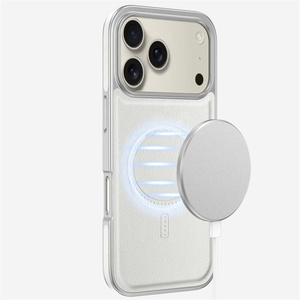 Funda de Cuero con Marco Metálico para <span class=keywords><strong>iPhone</strong></span> 17 16 15 14 <span class=keywords><strong>13</strong></span> 18 <span class=keywords><strong>Pro</strong></span> <span class=keywords><strong>Max</strong></span>, Carga Magnética Inalámbrica, Protección Antigolpes, <span class=keywords><strong>Precio</strong></span> Especial - Product Image 3