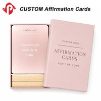 Jeu de cartes personnalisées avec logo imprimé, design inspirant et positif, cartes d'affirmation spirituelle sur l'amour-propre avec support de carte