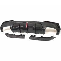 Diffuseur arrière en fibre de carbone G22 pour BMW Série 4 G22 G23 440i Coupé 2021+ Style D avec lumière LED, lèvre de pare-chocs arrière, kit carrosserie