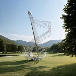 Estatua de Acero Inoxidable Retro con Diseño Realista de Instrumento, Estructura Integrada Estable para la Creación de Ambiente Musical en Parques Culturales - Product Image 3