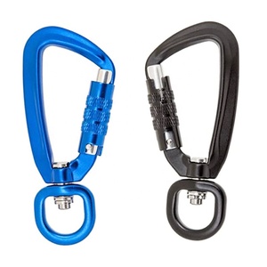 Wholesale 7075 Anodized Aluminum Swivel Carabiner Hooks With Auto Locking