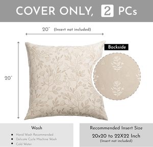 Housses de <span class=keywords><strong>coussin</strong></span> en coton et lin <span class=keywords><strong>blanc</strong></span> crème motif floral pour décoration de canapé de salon esthétique de la maison - Product Image 3