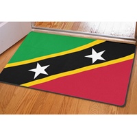 Tapis de sol en caoutchouc polyester imprimé avec le drapeau national de la République dominicaine, 40*60 cm, rectangulaire, antidérapant