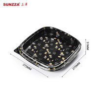 Sunzza jetable à emporter pour emporter sushi sashimi boîte d'emballage couvercle antibuée carré dessert coupe alimentaire récipient en plastique pour fête