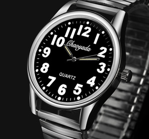 Reloj de Cuarzo Redondo de Acero Inoxidable para Hombre, Esfera Analógica con Números Arábigos, Diseño Minimalista, 38 mm, Cierre Plegable - Product Image 2