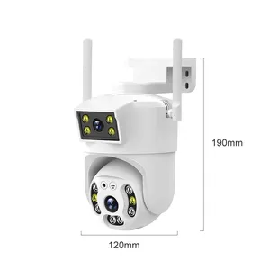 كاميرا المراقبة اللاسلكية كاميرا الأمان الخارجية الشبكة الخارجية IP عدسة مزدوجة 1080P V380pro واي فاي لاسلكية 4G كاميرا