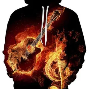 deep men women guitar music 3D printing hoodies 3d print pull over hoodies baseball shirt