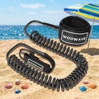WOOWAVE Laisse de planche à pagaie (SUP) enroulée anti-perte confortable, 7ft/10ft, en TPU durable avec attache de cheville souple – Offre Spéciale