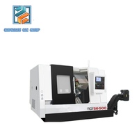 Machine-outil composite horizontale robuste à rail rigide et à banc incliné pour tournage et fraisage de grande envergure, avec contre-plate et tourelle porte-outils, modèle TCK6350B