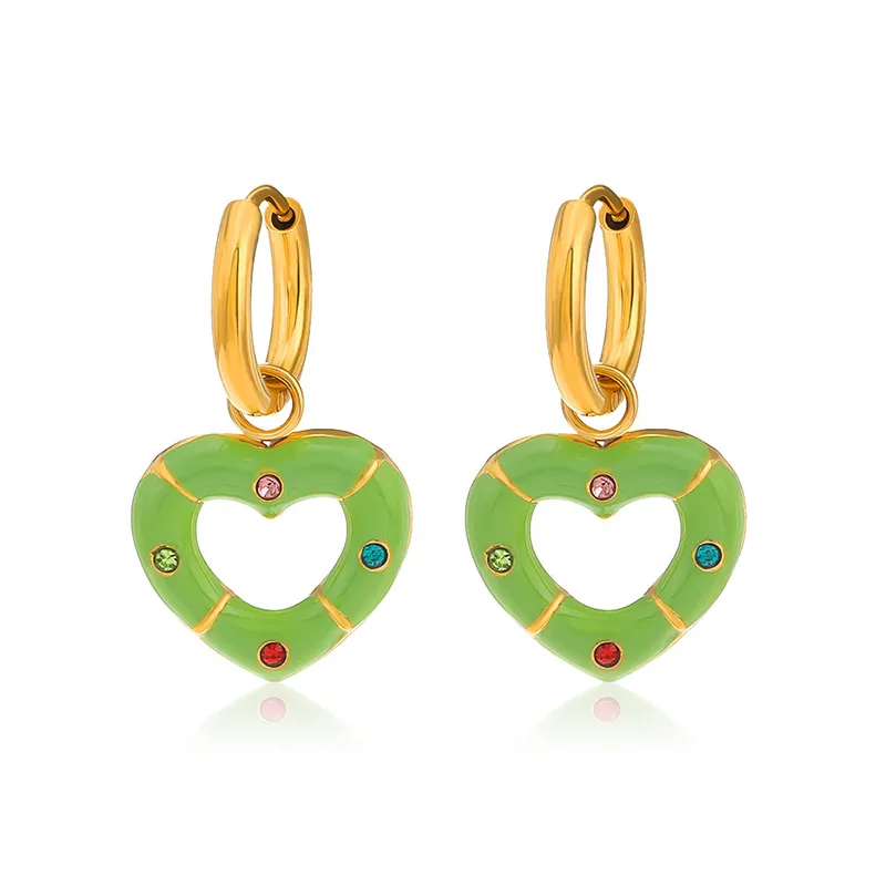 drop heart earrings