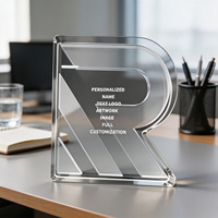Plaque de bureau en verre cristal personnalisée Neelpure 200003 avec option de forme personnalisée et monogramme pour événement annuel d'entreprise