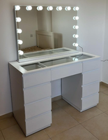Meuble de toilette moderne à miroir LED, avec 9 tiroirs, réglable, pour chambre à coucher, vente chaude, personnalisation