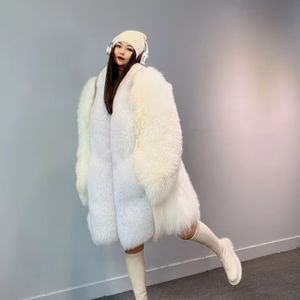 겨울 유행 숙녀 정품 티베트 양고기 모피 코트 여성 여우 모피 플러스 사이즈 재킷과 진짜 몽골 울 모피 코트 - Product Image 4