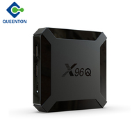 Boîtier TV Internet WIFI IEEE 802.11 B/G/N Android 10.0 X96Q STB Box en plastique noir, module TV Box pour FTTH