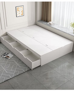 <span class=keywords><strong>Cama</strong></span> Moderna <span class=keywords><strong>Minimalista</strong></span> con Base Alta y Almacenamiento, Tamaño King/Queen, con Gabinete de Almacenamiento de Madera, Muebles de Dormitorio para Uso Doméstico - Product Image 2