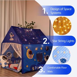 Tienda <span class=keywords><strong>de</strong></span> campaña para dormir para niños <span class=keywords><strong>de</strong></span> tela <span class=keywords><strong>de</strong></span> lona para interiores con tema <span class=keywords><strong>de</strong></span> espacio fácil <span class=keywords><strong>de</strong></span> limpiar para niños - Product Image 2