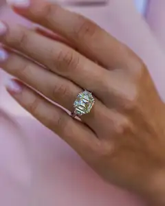 时尚批发女男士饰品2ct 3克拉vvs def定制制造商永恒最新设计闪亮辉石钻石戒指