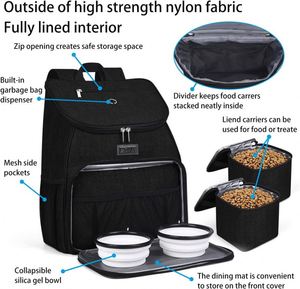 Free sample <b>Dog</b> Travel Bag <b>Dog</b> Bag for Traveling and Supplies with 2 <b>Collapsible</b> <b>Bowls</b>, 2 Food Containers, 1 Place Mat - Product Image 6
