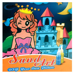 Kit di carta vetrata colorata dipingi sabbia colorata disegna giocattolo Set da disegno fai da te <span class=keywords><strong>pittura</strong></span> di sabbia artigianale per bambini - Product Image 1