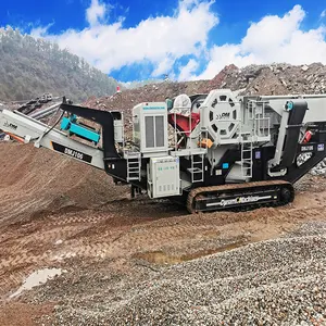 Prezzo di fabbrica della macchina del frantoio della cava del cingolo completo del frantoio a mascelle della pietra della roccia del calcare del granito cingolato DMJ da vendere