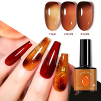 6 pièces/ensemble 8ml rouge ambre Gel vernis à ongles photothérapie laiteux Transparent clair brun cristal Nude Gel vernis photothérapie Gel