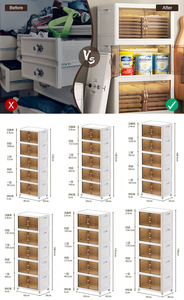 Collapsible Clothing <strong>Storage</strong> <strong>Bins</strong> with Lids Wheels <strong>Plastic</strong> Folding Stackable Closet Organizer <strong>Storage</strong> Box with Doors for Home - Product Image 5