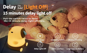 كابيبارا ضوء الليل Snottybara سيليكون أضواء تعمل باللمس ديكور محمول مصباح ليلي حيوان لطيف قابل لإعادة الشحن للأطفال - Product Image 3